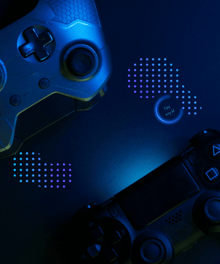 Blue Neon Creative Futuristic Name Gaming Banner