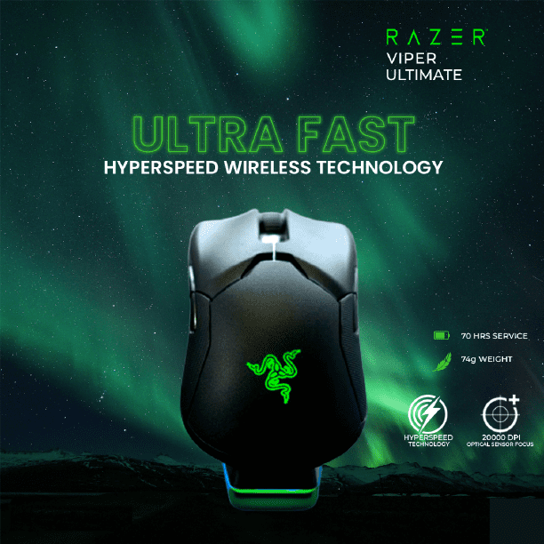 Razer Viper Ultimate Gaming Mouse with Charging Dock