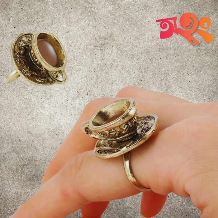 Tea cup finger ring for tea lover